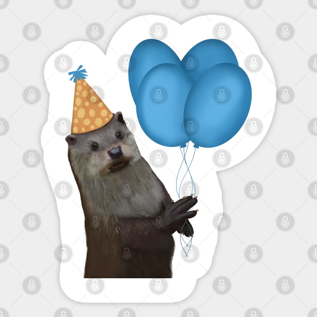 Cute Birthday Otter Sticker by Suneldesigns